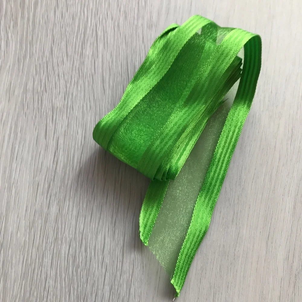 Bright Green Sheer Edge Ribbon for Home Party Supplies